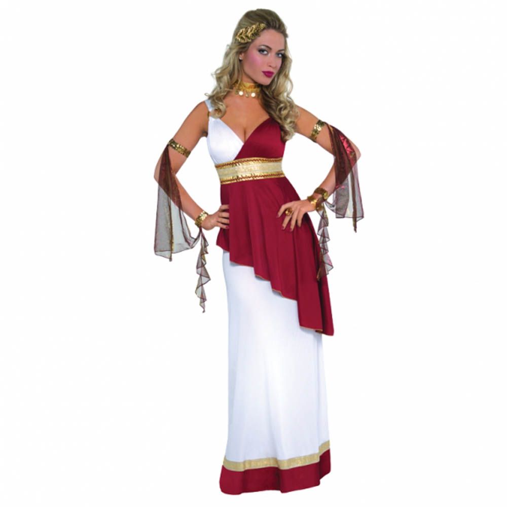 Womens Adult Greek Roman Goddess Toga Empress Fancy Dress Party Costume